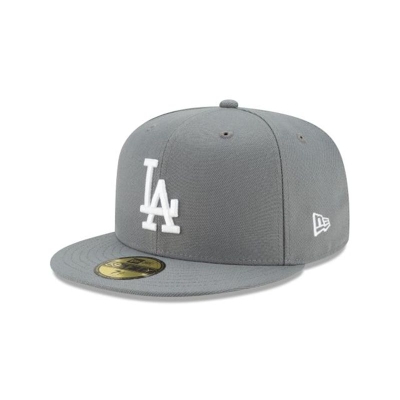 Grey Los Angeles Dodgers Hat - New Era MLB Floral Undervisor 59FIFTY Fitted Caps USA3964827